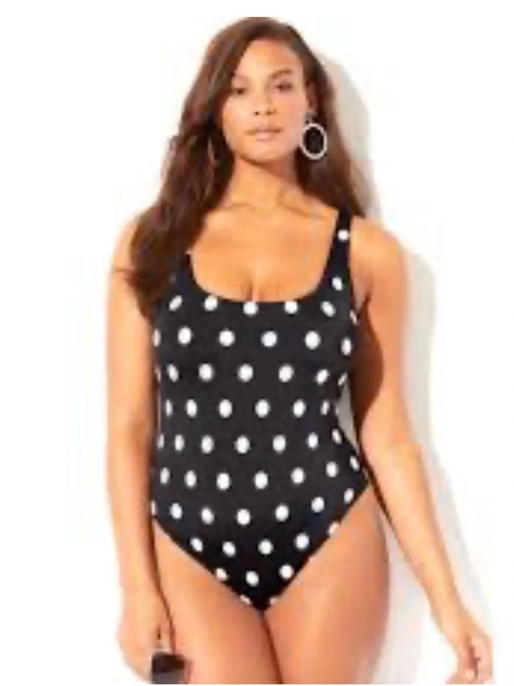 Ashley Graham x Swimsuits For All Hotshot Polka Dot One Piece Swimsuit sz 12 EUC